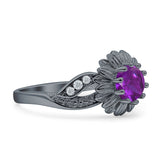 Sunflower Ring Infinity Twisted Round Cubic Zirconia 925 Sterling Silver
