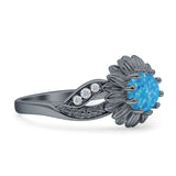 Sunflower Ring Infinity Twisted Round Cubic Zirconia 925 Sterling Silver