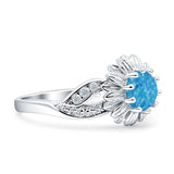 Sunflower Ring Infinity Twisted Round Cubic Zirconia 925 Sterling Silver