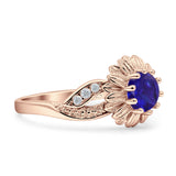 Sunflower Ring Infinity Twisted Round Cubic Zirconia 925 Sterling Silver