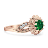 Sunflower Ring Infinity Twisted Round Cubic Zirconia 925 Sterling Silver
