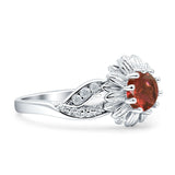 Sunflower Ring Infinity Twisted Round Cubic Zirconia 925 Sterling Silver