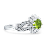 Sunflower Ring Infinity Twisted Round Cubic Zirconia 925 Sterling Silver