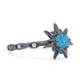 Sun Ring Round Cubic Zirconia 925 Sterling Silver