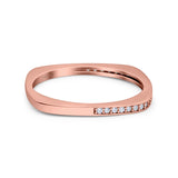 Half Eternity Ring Wedding Engagement Band Round Simulated Cubic Zirconia 925 Sterling Silver (1.7mm)