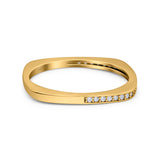 Half Eternity Ring Wedding Engagement Band Round Simulated Cubic Zirconia 925 Sterling Silver (1.7mm)