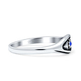 Eye Evil Star Thumb Ring Fashion Oxidized Simulated Blue Sapphire Solid 925 Sterling Silver