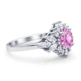 Art Deco Round Engagement Ring Cubic Zirconia 925 Sterling Silver