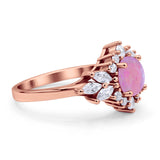 Art Deco Round Engagement Ring Cubic Zirconia 925 Sterling Silver