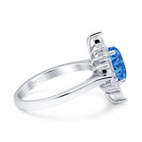Vintage Style Oval Engagement Ring Simulated Cubic Zirconia 925 Sterling Silver