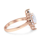 Vintage Style Oval Engagement Ring Simulated Cubic Zirconia 925 Sterling Silver