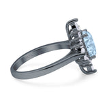 Vintage Style Halo Oval Natural Aquamarine Engagement Ring