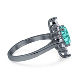 Vintage Style Oval Engagement Ring Simulated Cubic Zirconia 925 Sterling Silver