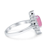 Vintage Style Oval Engagement Ring Simulated Cubic Zirconia 925 Sterling Silver