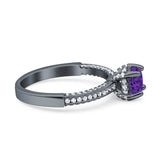 Solitaire Accent Wedding Ring Simulated Cubic Zirconia 925 Sterling Silver