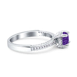 Solitaire Accent Wedding Ring Simulated Cubic Zirconia 925 Sterling Silver