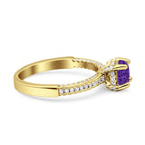 Solitaire Accent Wedding Ring Simulated Cubic Zirconia 925 Sterling Silver