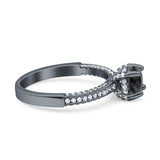 Solitaire Accent Wedding Ring Simulated Cubic Zirconia 925 Sterling Silver