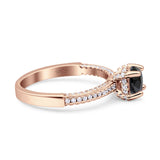 Solitaire Accent Wedding Ring Simulated Cubic Zirconia 925 Sterling Silver