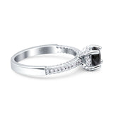 Solitaire Accent Wedding Ring Simulated Cubic Zirconia 925 Sterling Silver