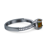 Solitaire Accent Wedding Ring Simulated Cubic Zirconia 925 Sterling Silver