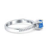 Solitaire Accent Wedding Ring Simulated Cubic Zirconia 925 Sterling Silver