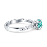 Solitaire Accent Wedding Ring Simulated Cubic Zirconia 925 Sterling Silver