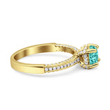 Solitaire Accent Wedding Ring Simulated Cubic Zirconia 925 Sterling Silver