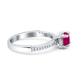Solitaire Accent Wedding Ring Simulated Cubic Zirconia 925 Sterling Silver