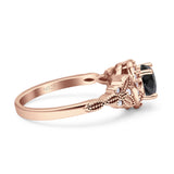 Art Deco Round Engagement Ring Cubic Zirconia 925 Sterling Silver