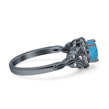 Art Deco Round Engagement Ring Cubic Zirconia 925 Sterling Silver