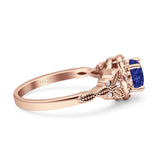 Art Deco Round Engagement Ring Cubic Zirconia 925 Sterling Silver