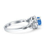 Art Deco Round Engagement Ring Cubic Zirconia 925 Sterling Silver