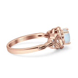 Art Deco Round Engagement Ring Cubic Zirconia 925 Sterling Silver