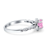 Halo Round Engagement Ring Cubic Zirconia 925 Sterling Silver