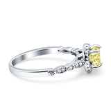 Halo Round Engagement Ring Cubic Zirconia 925 Sterling Silver