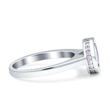 Bezel Set Solitaire Hidden Halo Round Engagement Ring Cubic Zirconia 925 Sterling Silver