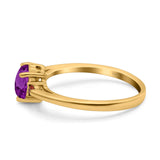 Art Deco Heart Three Stone Wedding Bridal Ring Ruby Simulated Cubic Zirconia 925 Sterling Silver
