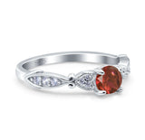 Heart Filigree Art Deco Wedding Bridal Ring Round Simulated Cubic Zirconia 925 Sterling Silver