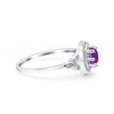 Art Deco Wedding Bridal Ring Marquise Design Round Simulated Cubic Zirconia 925 Sterling Silver
