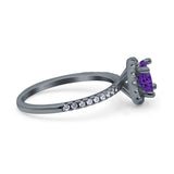 Halo Art Deco Engagement Wedding Bridal Ring Round Simulated Cubic Zirconia 925 Sterling Silver