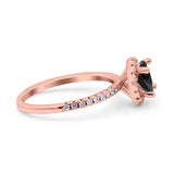 Halo Art Deco Engagement Wedding Bridal Ring Round Simulated Cubic Zirconia 925 Sterling Silver