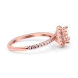 Halo Art Deco Engagement Wedding Bridal Ring Round Simulated Cubic Zirconia 925 Sterling Silver