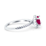 Halo Art Deco Engagement Wedding Bridal Ring Round Simulated Cubic Zirconia 925 Sterling Silver