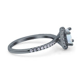 Halo Art Deco Engagement Wedding Bridal Ring Round Simulated Cubic Zirconia 925 Sterling Silver