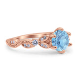 Vintage Style Round Bridal Wedding Engagement Ring Marquise Design Simulated Cubic Zirconia 925 Sterling Silver