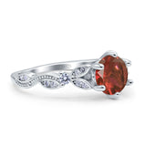 Vintage Style Round Bridal Wedding Engagement Ring Marquise Design Simulated Cubic Zirconia 925 Sterling Silver