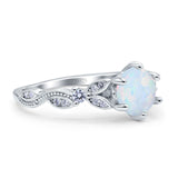 Vintage Style Round Bridal Wedding Engagement Ring Marquise Design Simulated Cubic Zirconia 925 Sterling Silver