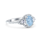 Art Deco Oval Vintage Style Bridal Wedding Engagement Ring Simulated Cubic Zirconia 925 Sterling Silver