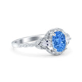 Art Deco Oval Vintage Style Bridal Wedding Engagement Ring Simulated Cubic Zirconia 925 Sterling Silver